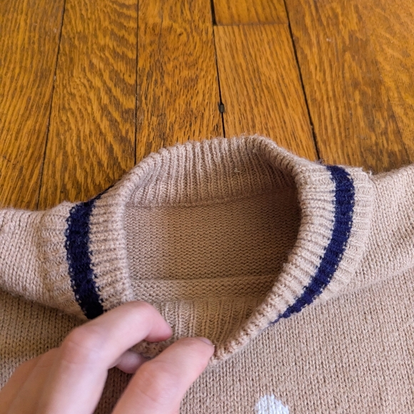 Vintage 60's 70's Kids Snoopy Knit Crewneck Sweater - Picture 5 of 5